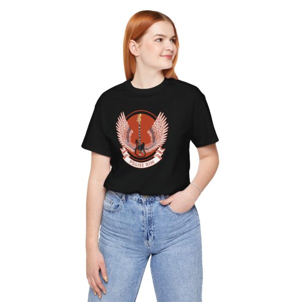 Christian Worship Tee - Praise Him Guitar Wings Unisex Jersey - Image 14